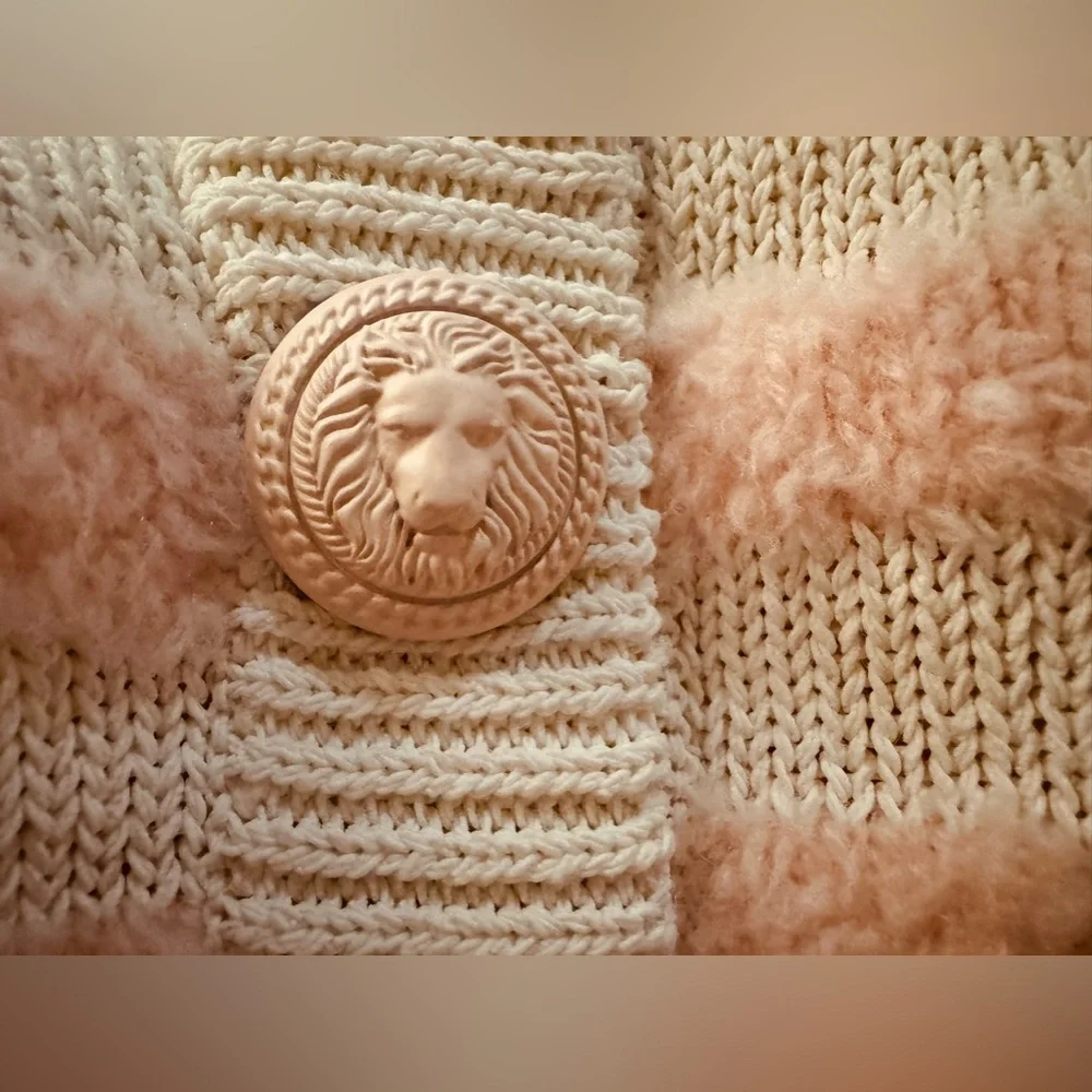 Balmain Fluffy Striped Wool Tweed Mini Skirt